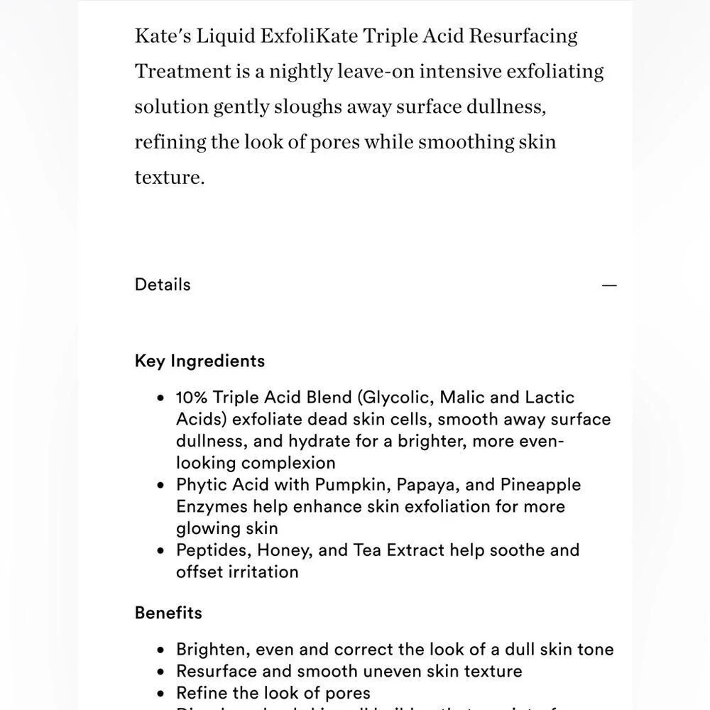 Kate‎ Somerville Liquid ExfoliKate Triple Acid Resurfacing Treatment